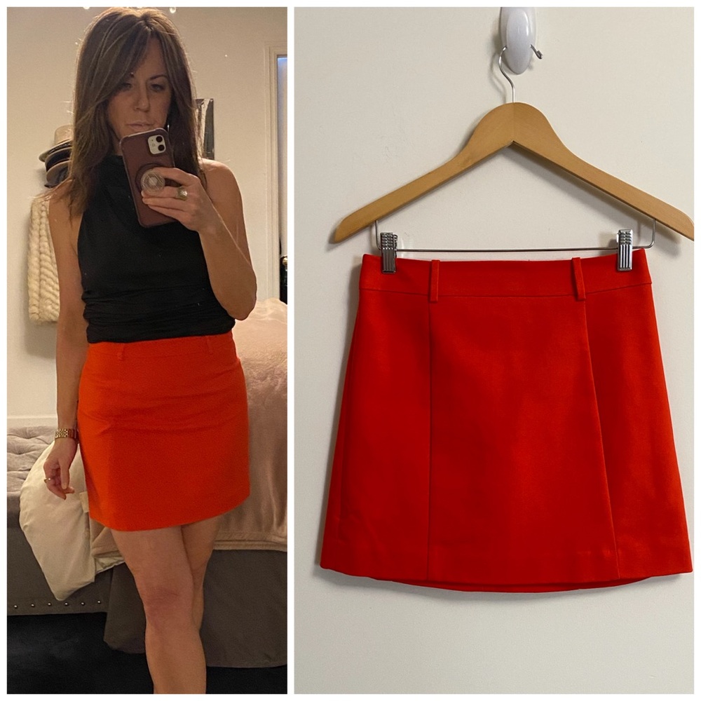 NWT EXPRESS Bold Orange Red Mini Skirt Size 2